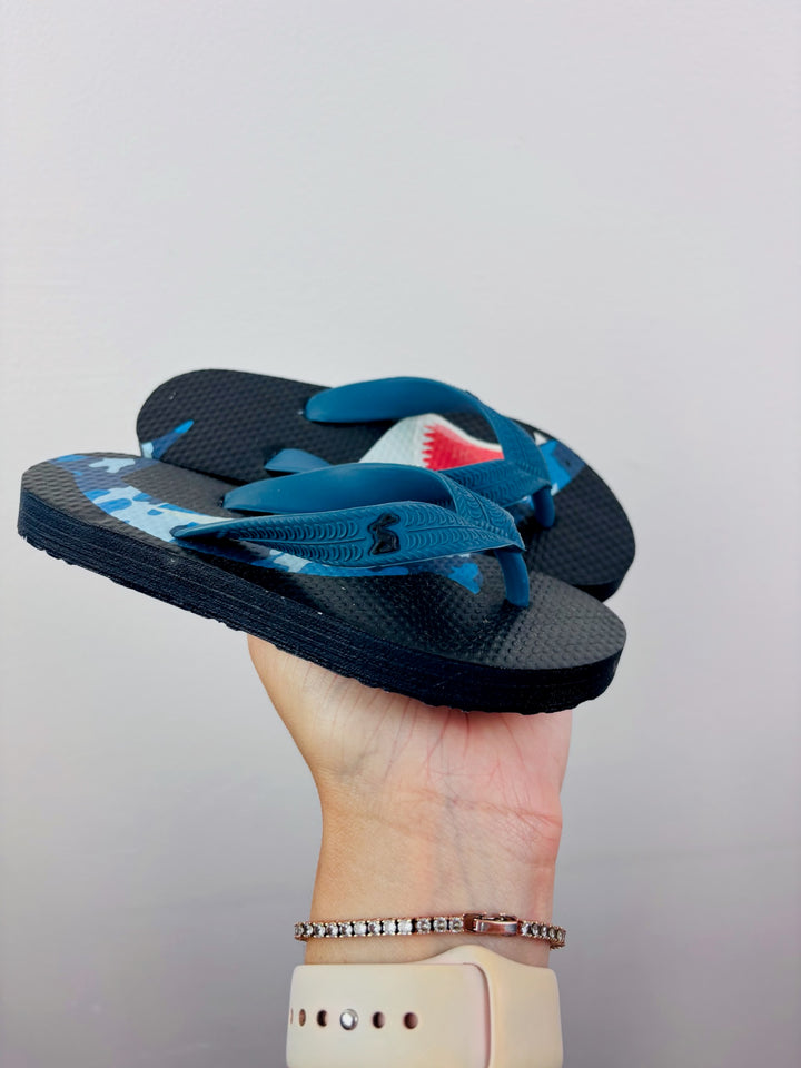 Joules Blue Shark Flip Flops UK 9