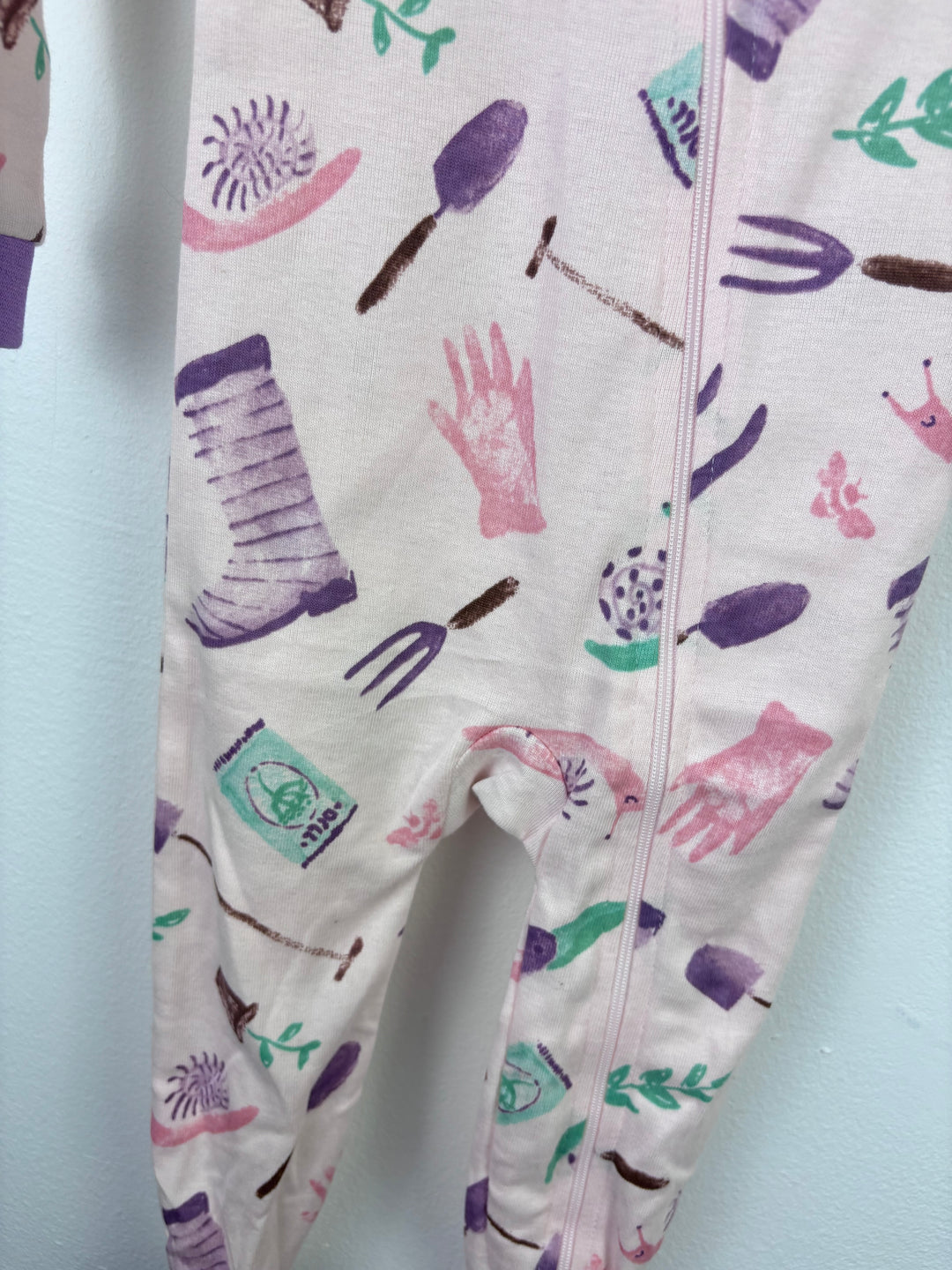 Burt’s Bees Garden Print Sleepsuit 12 Months-Sleepsuits-Second Snuggle Preloved