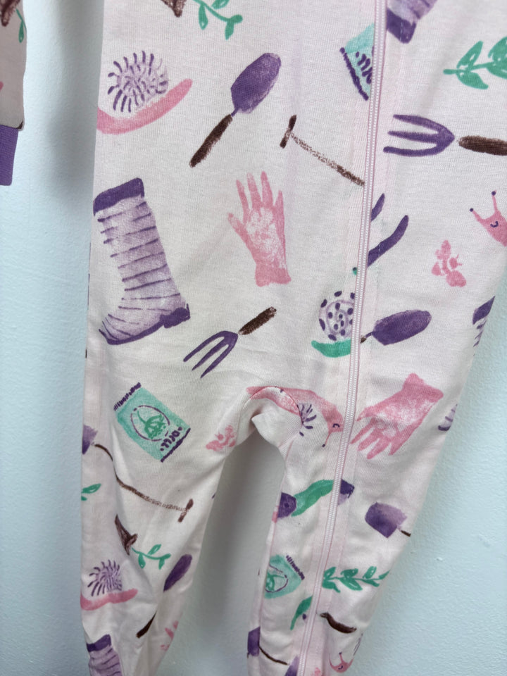 Burt’s Bees Garden Print Sleepsuit 12 Months-Sleepsuits-Second Snuggle Preloved