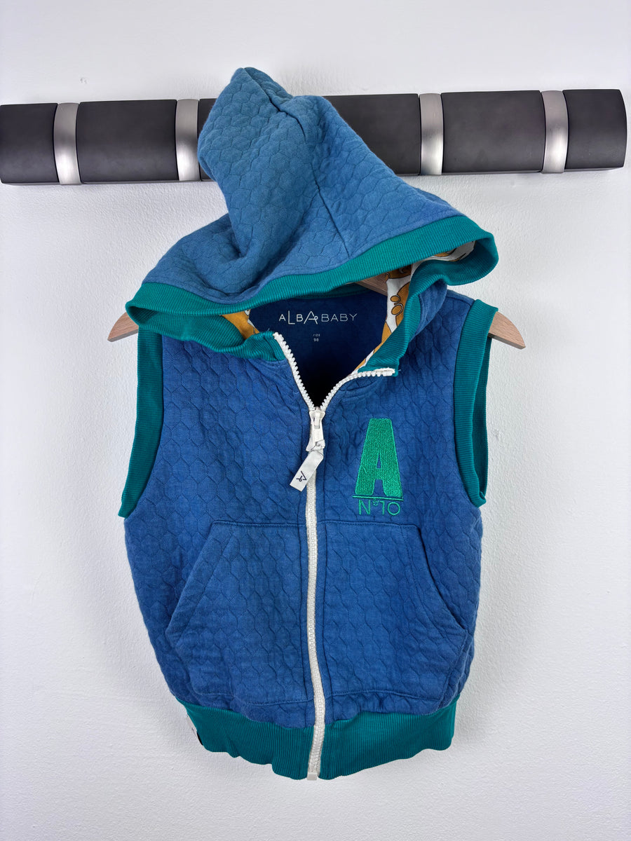 Alba Quilted Zip Hoodie Gilet 98 (2–3 Years)-Gilets-Second Snuggle Preloved