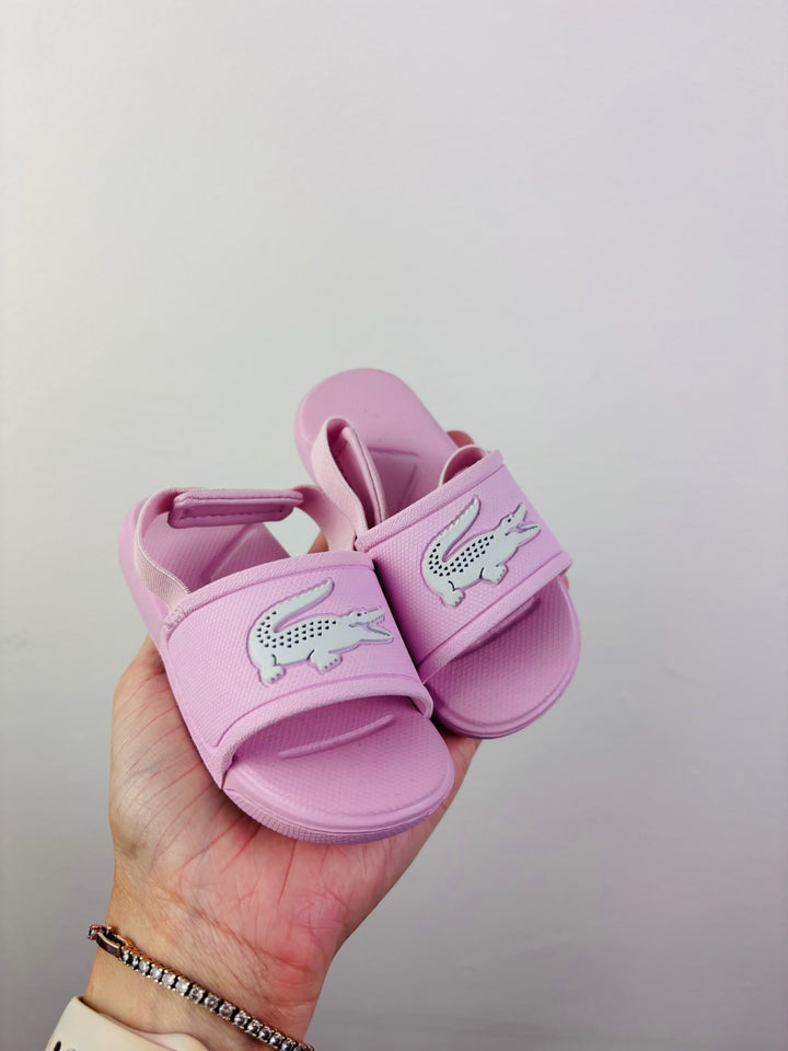 Lacoste Pink Crocodile Baby Slides 6-12 Months