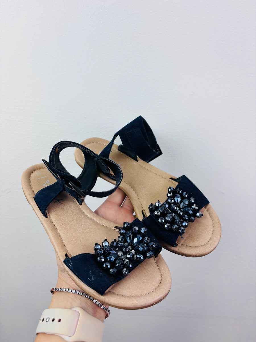 Next Black Jewel Sandals UK 2-Sandals-Second Snuggle Preloved
