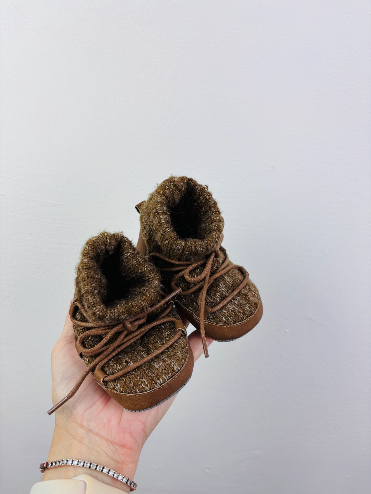 Next Tan Baby Trainers Velcro Detail 6-12 Months-Shoes-Second Snuggle Preloved