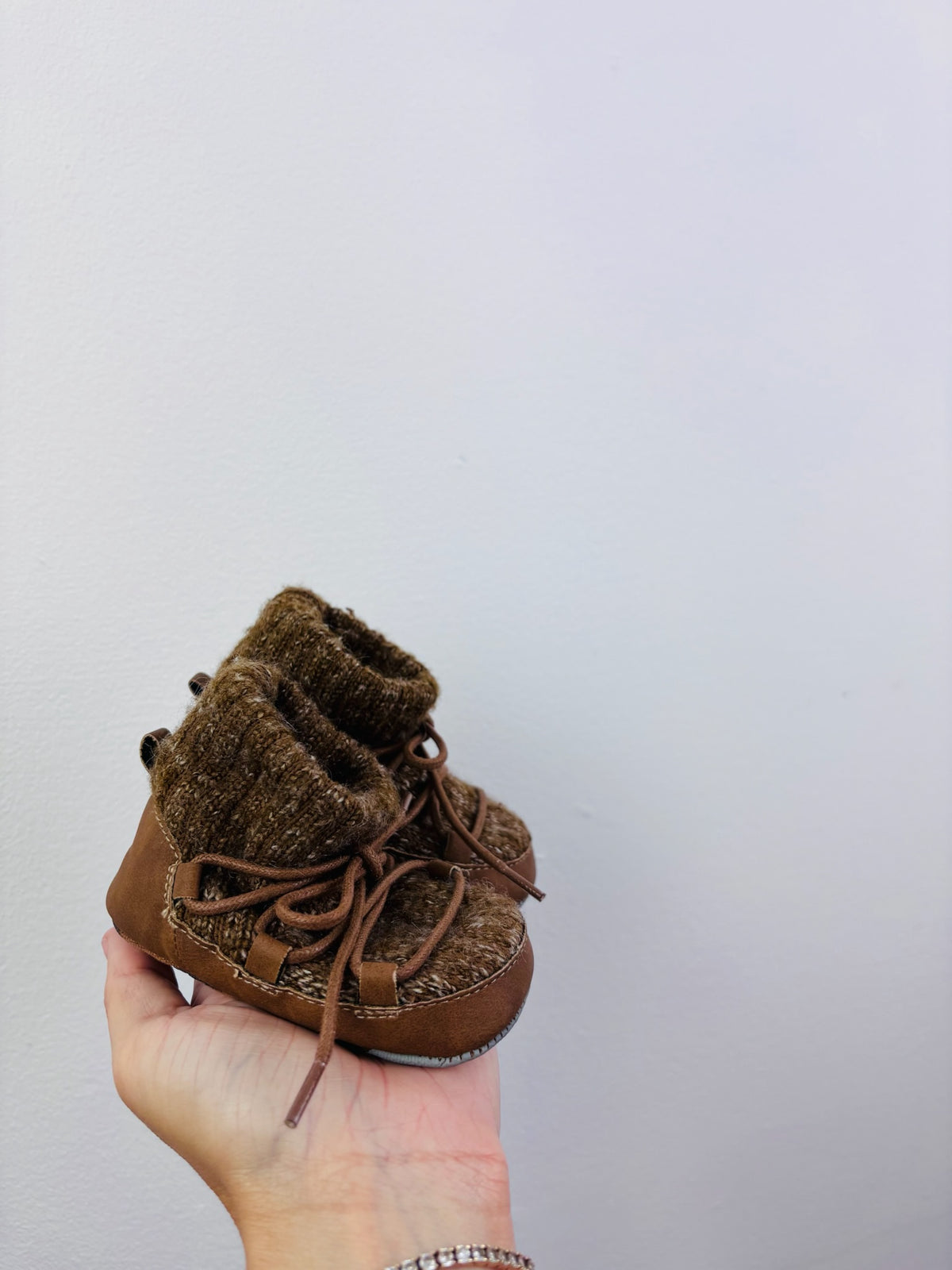 Next Tan Baby Trainers Velcro Detail 6-12 Months-Shoes-Second Snuggle Preloved