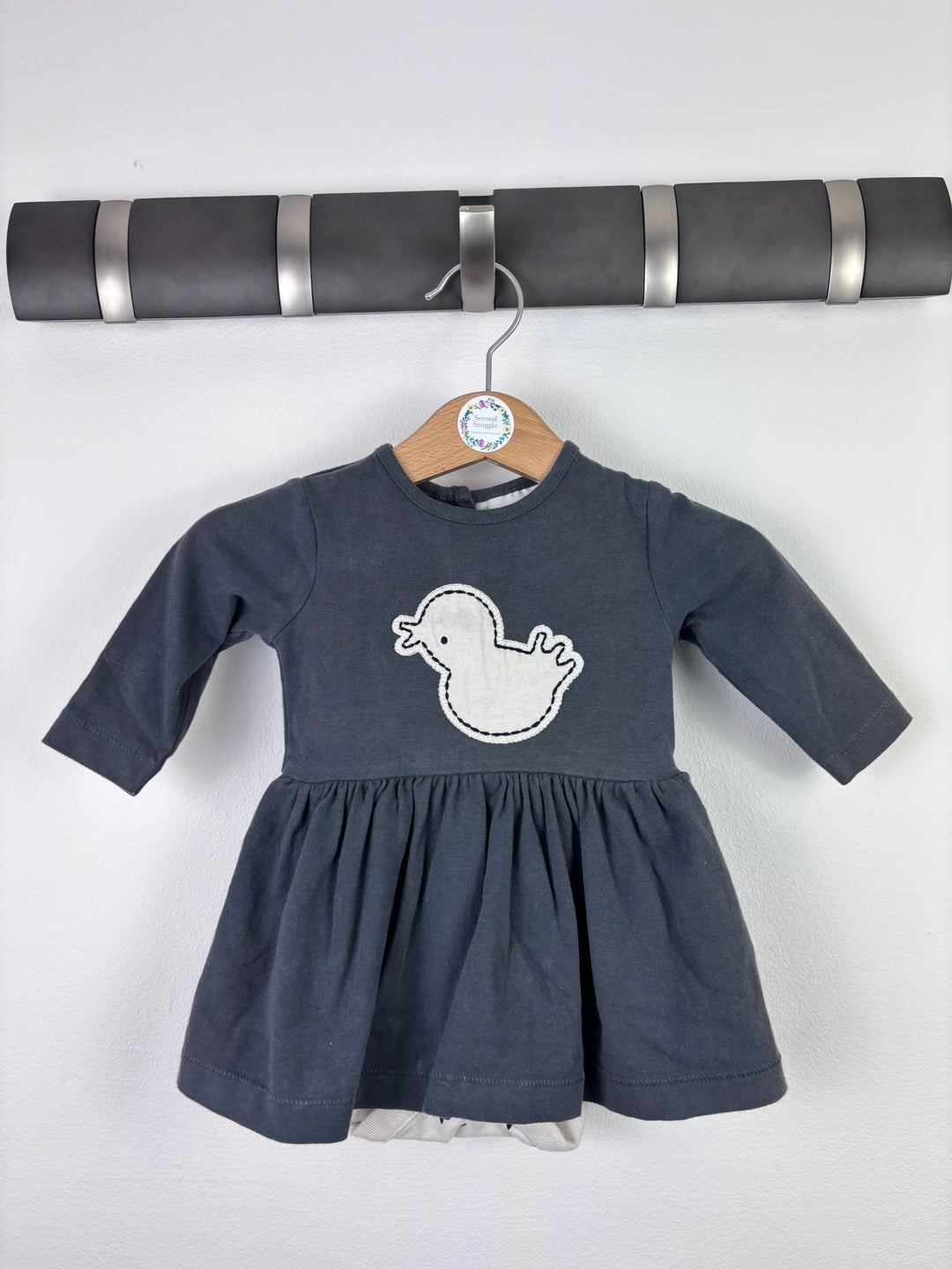 Next Grey Duck Applique Dress Up to 3 Months-Dresses-Second Snuggle Preloved