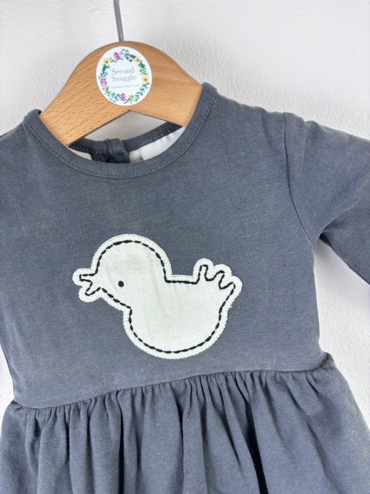 Next Grey Duck Applique Dress Up to 3 Months-Dresses-Second Snuggle Preloved