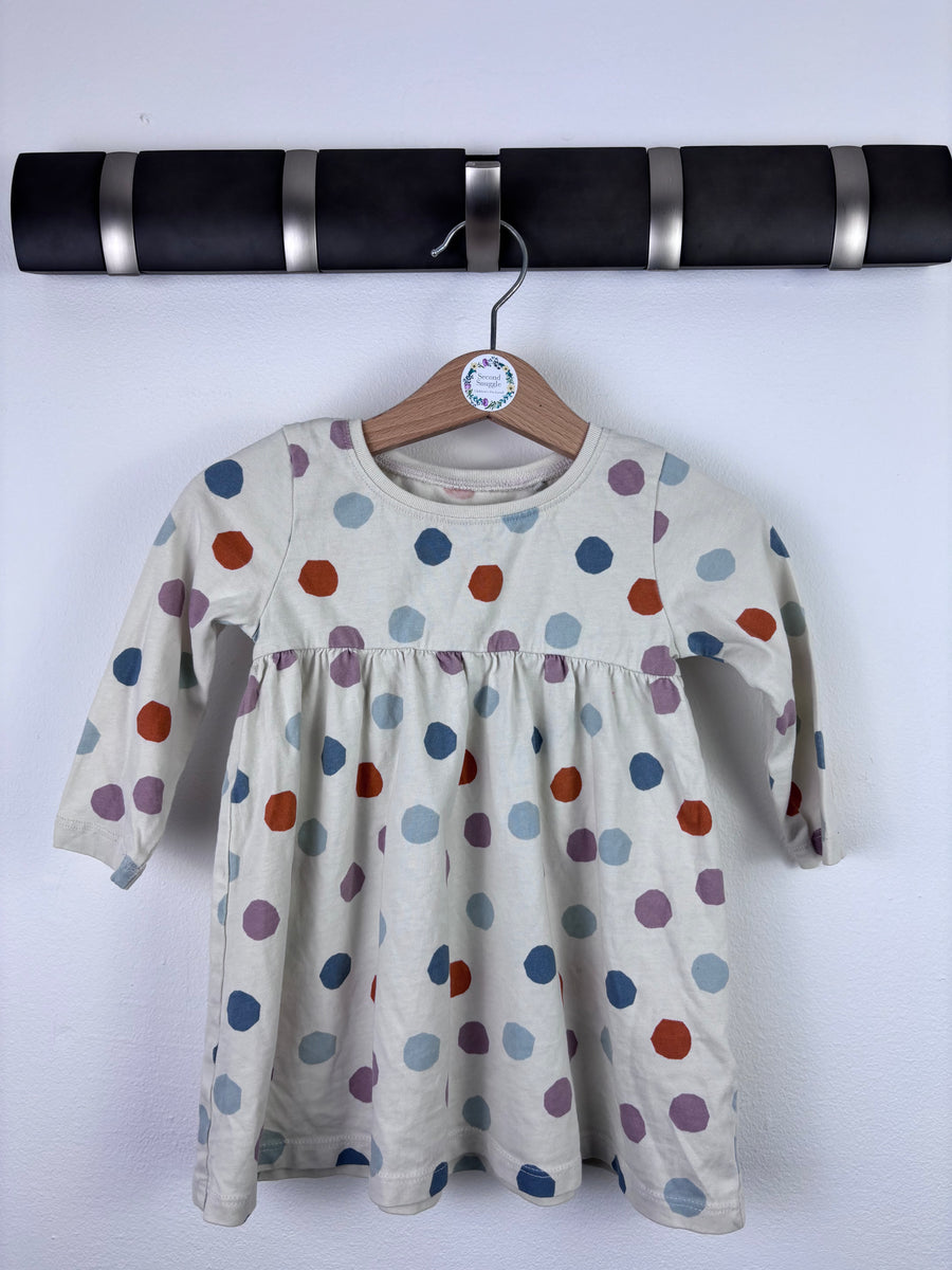 Next Cream Multicoloured Spot Dress 6–9 Months-Dresses-Second Snuggle Preloved