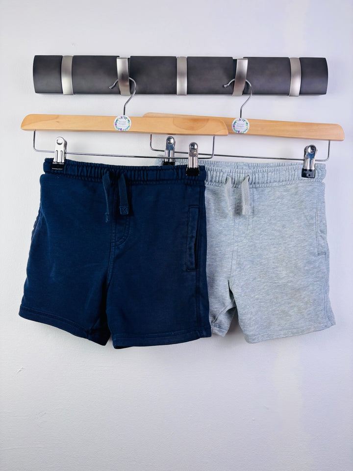 M&S Navy Grey 2 Pack Jersey Shorts 5-6 Years-Shorts-Second Snuggle Preloved