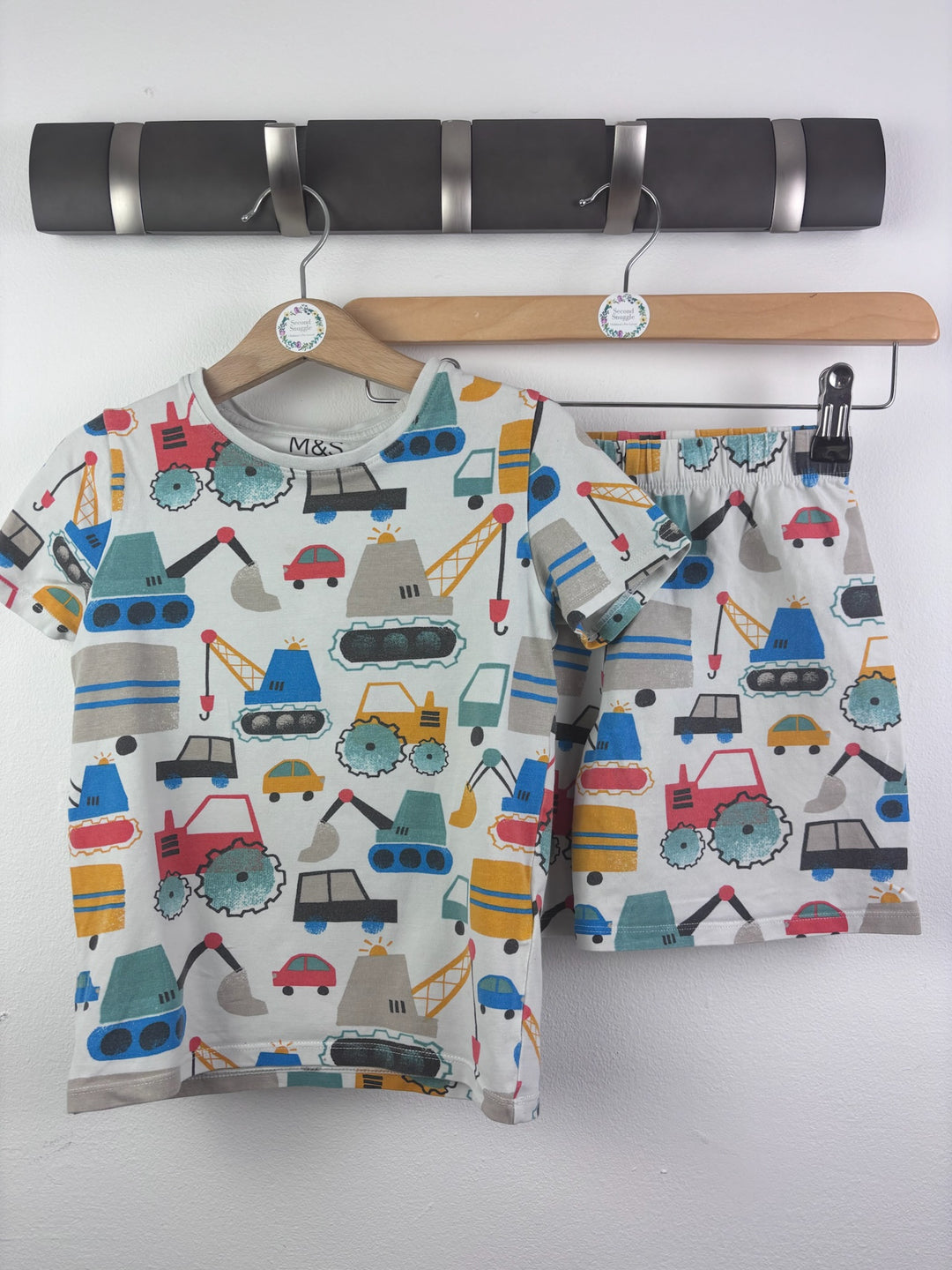 M&S Vehicle Print Short Pyjamas 5-6 Years-Night Wear-Second Snuggle Preloved
