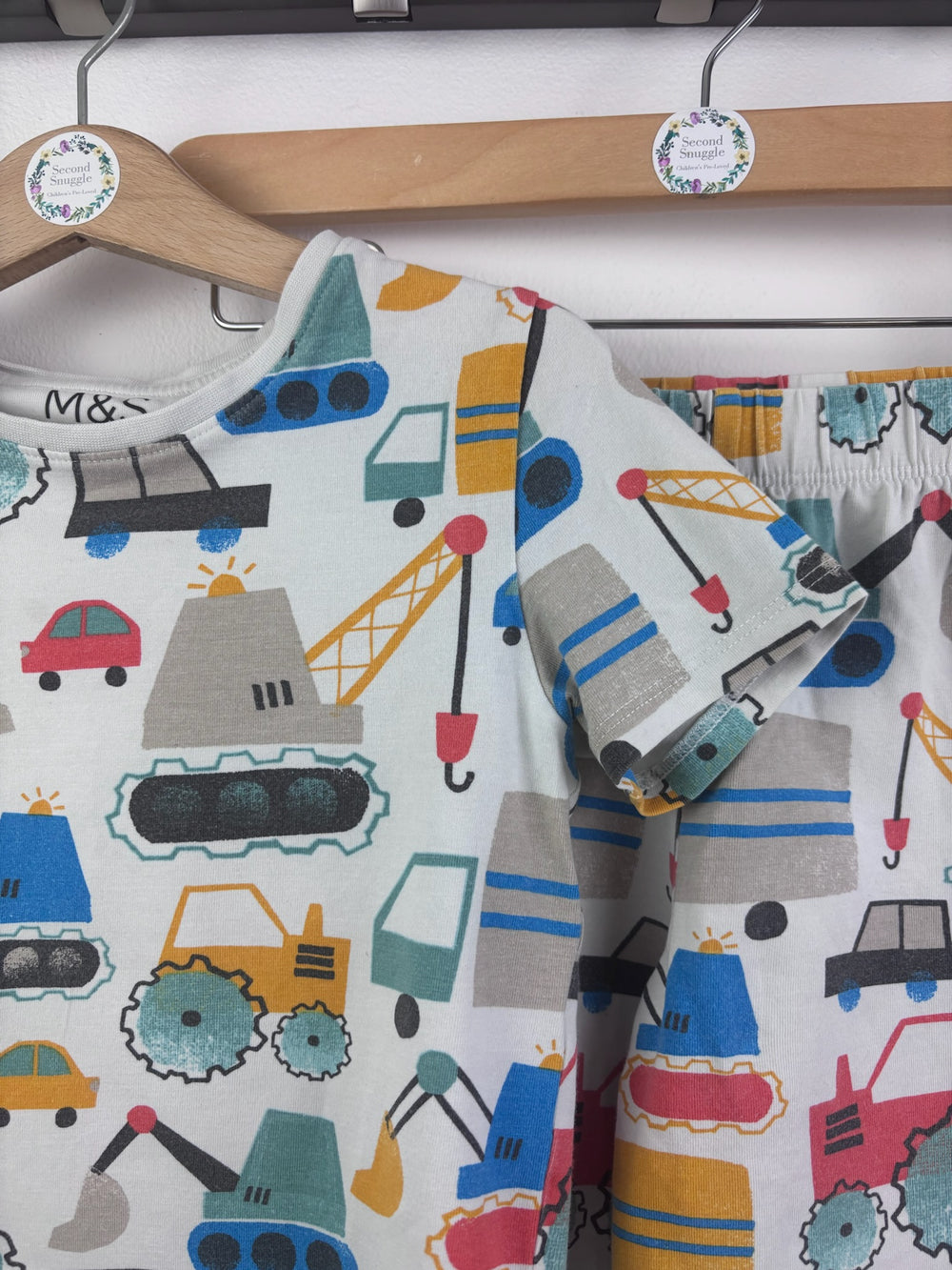 M&S Vehicle Print Short Pyjamas 5-6 Years-Night Wear-Second Snuggle Preloved