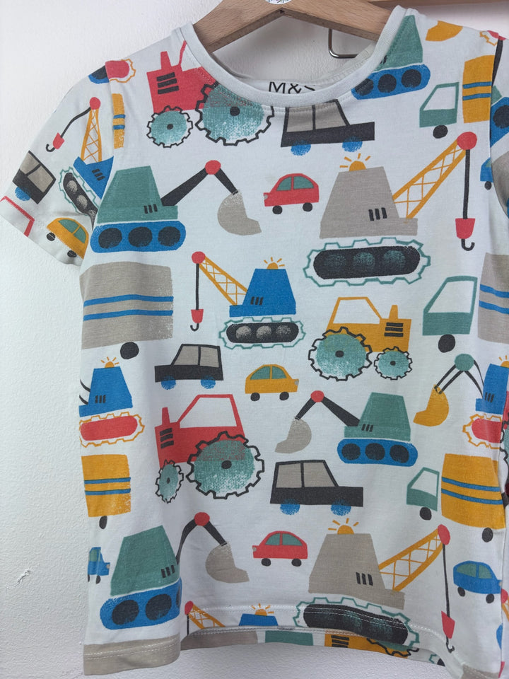 M&S Vehicle Print Short Pyjamas 5-6 Years-Night Wear-Second Snuggle Preloved