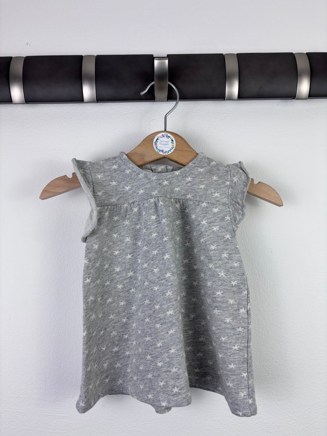 Zara Grey Star Print Baby Dress 1–3 Months-Dresses-Second Snuggle Preloved
