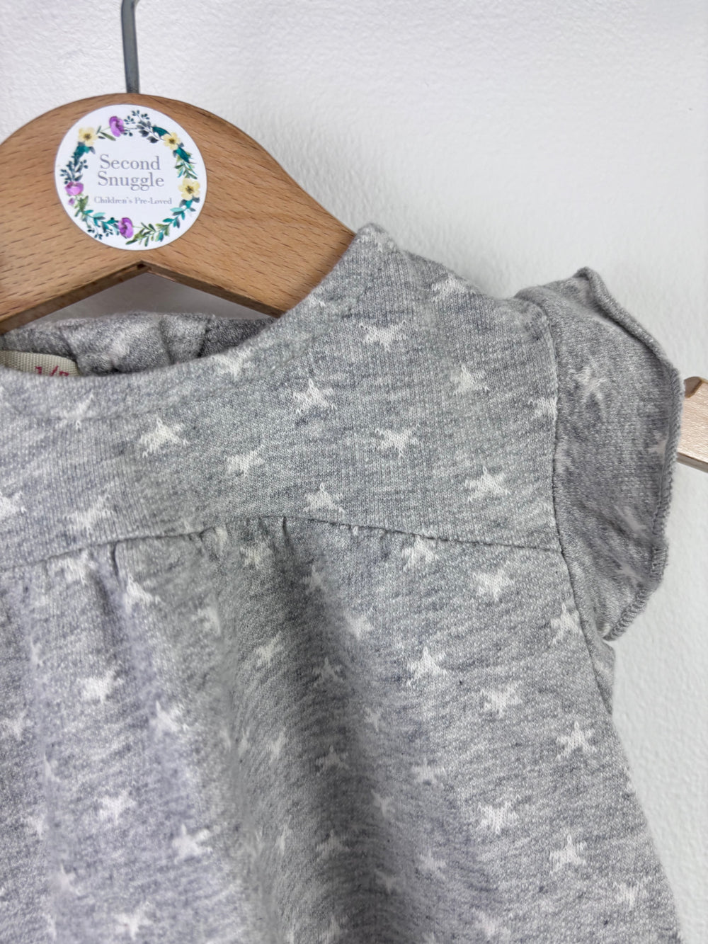 Zara Grey Star Print Baby Dress 1–3 Months-Dresses-Second Snuggle Preloved