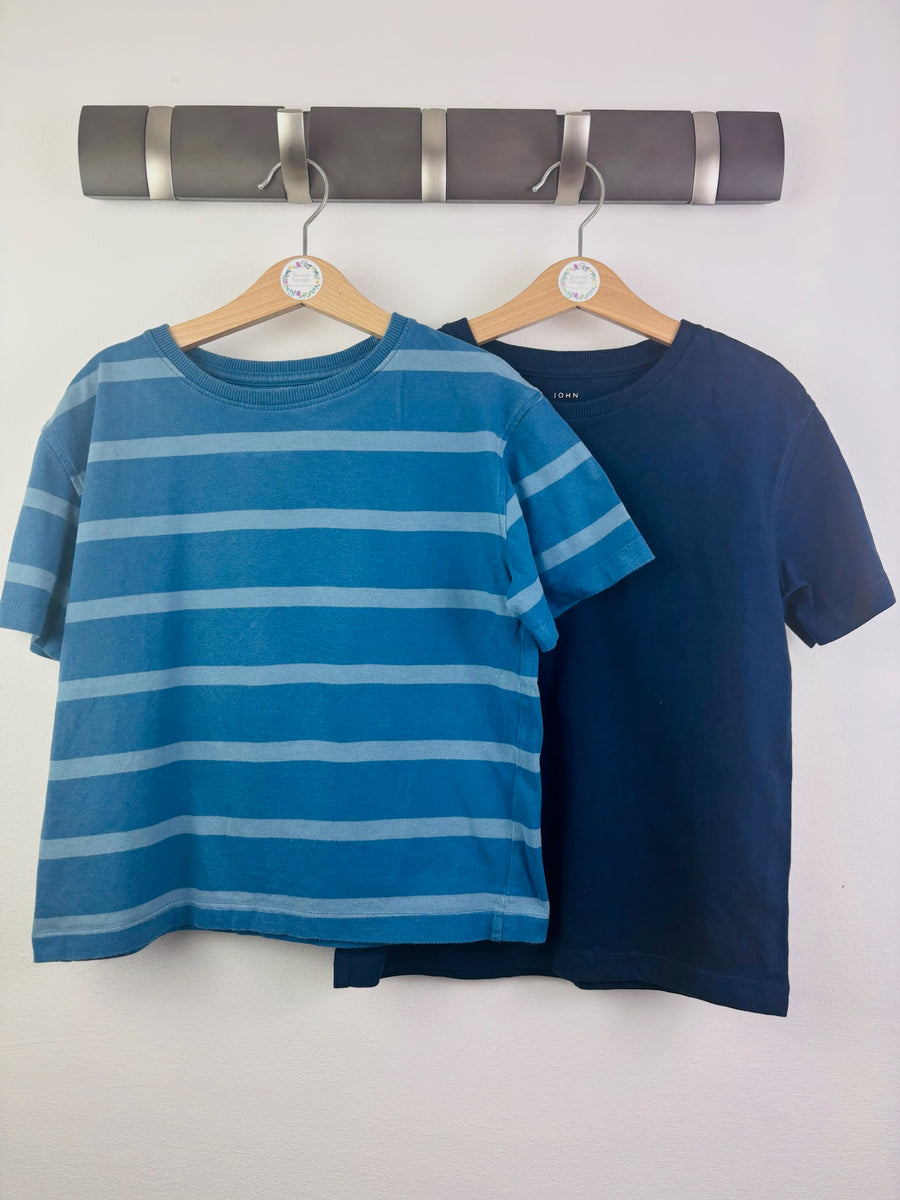 John Lewis Blue 2 Pack T-Shirts 7 Years-Tops-Second Snuggle Preloved