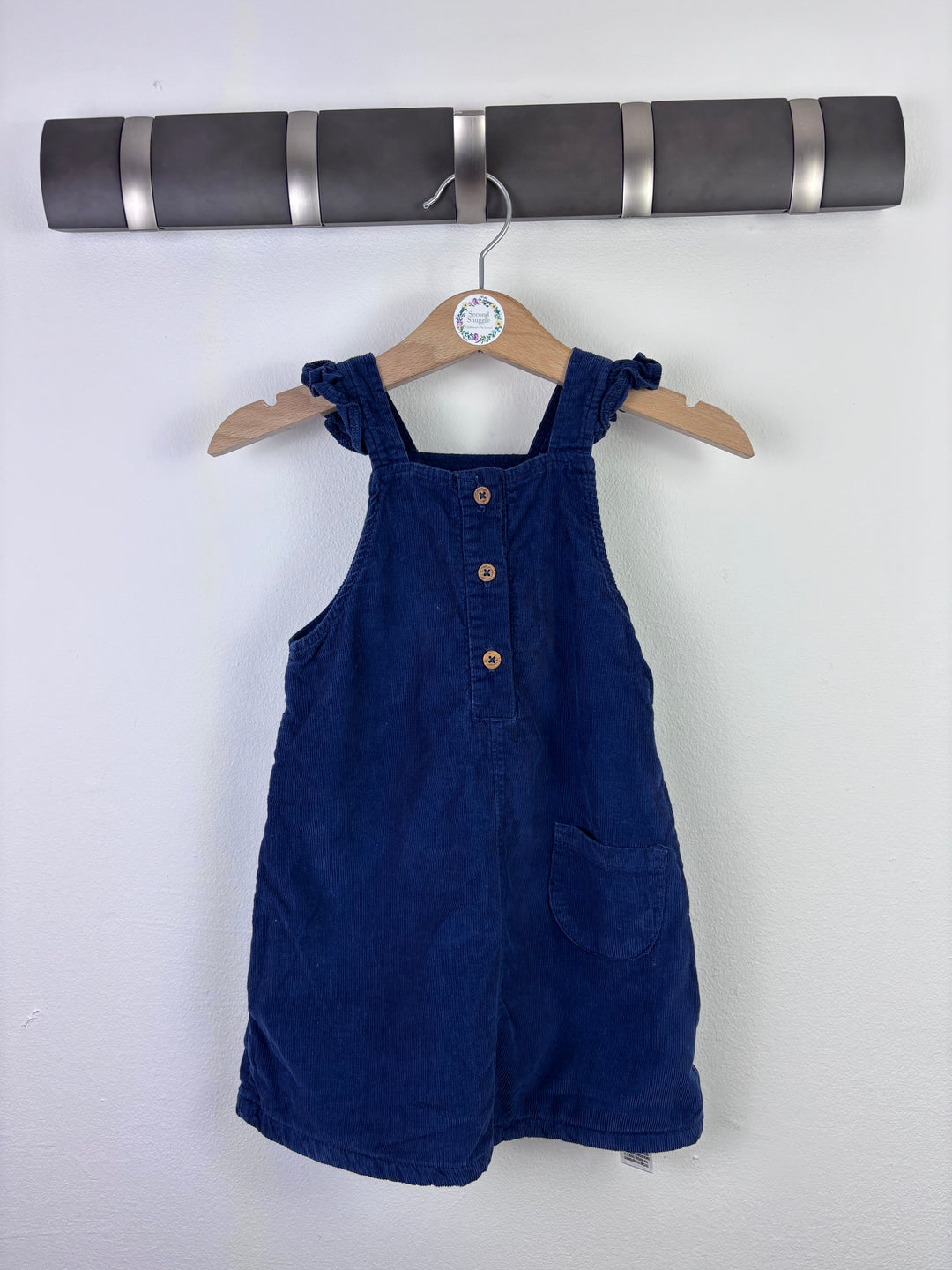 M&S Navy Cord Pinafore Dress 12–18 Months-Dresses-Second Snuggle Preloved