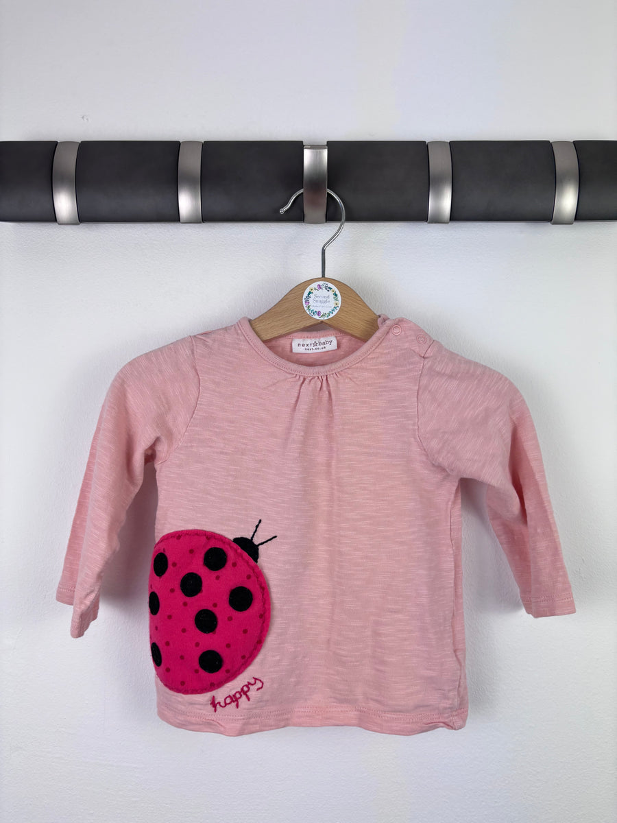 Next Pink Ladybird Long Sleeve Top 9–12 Months-Tops-Second Snuggle Preloved