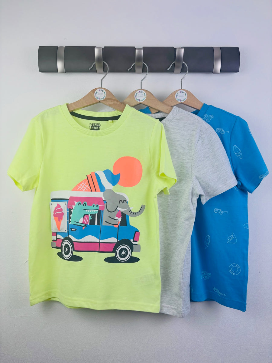 Fred & Flo 3 Pack Summer T-Shirts 6-7 Years-Tops-Second Snuggle Preloved