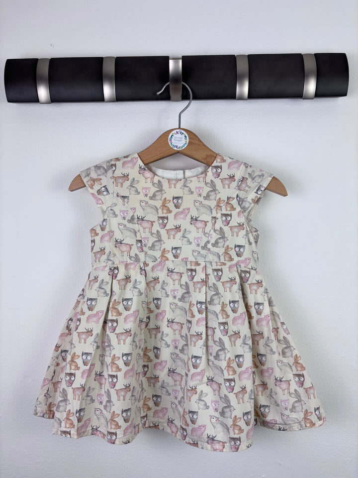 Next Woodland Animal Print Dress 6–9 Months-Dresses-Second Snuggle Preloved