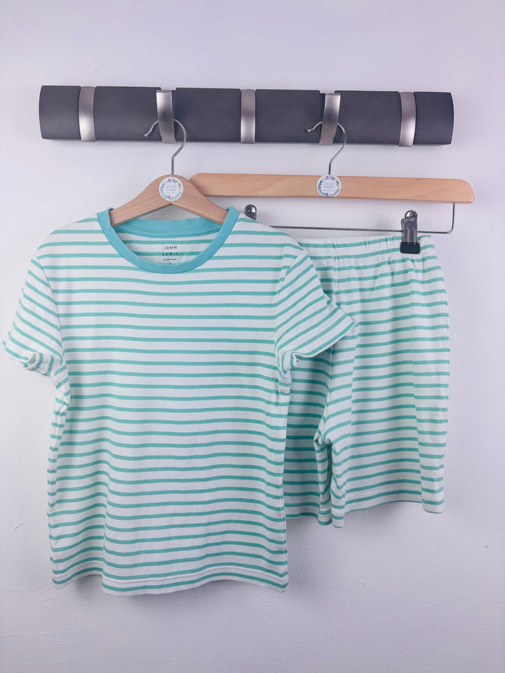 John Lewis Aqua Stripe Short Pyjamas 6 Years-Night Wear-Second Snuggle Preloved