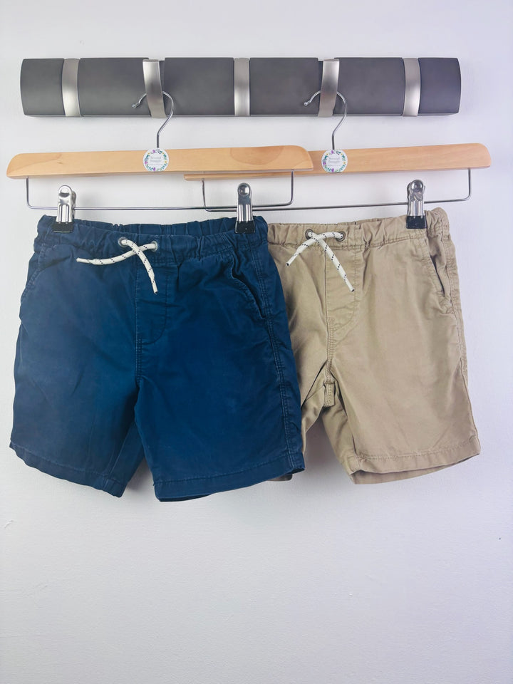 Next Navy Beige 2 Pack Pull-On Shorts 5 Years-Shorts-Second Snuggle Preloved