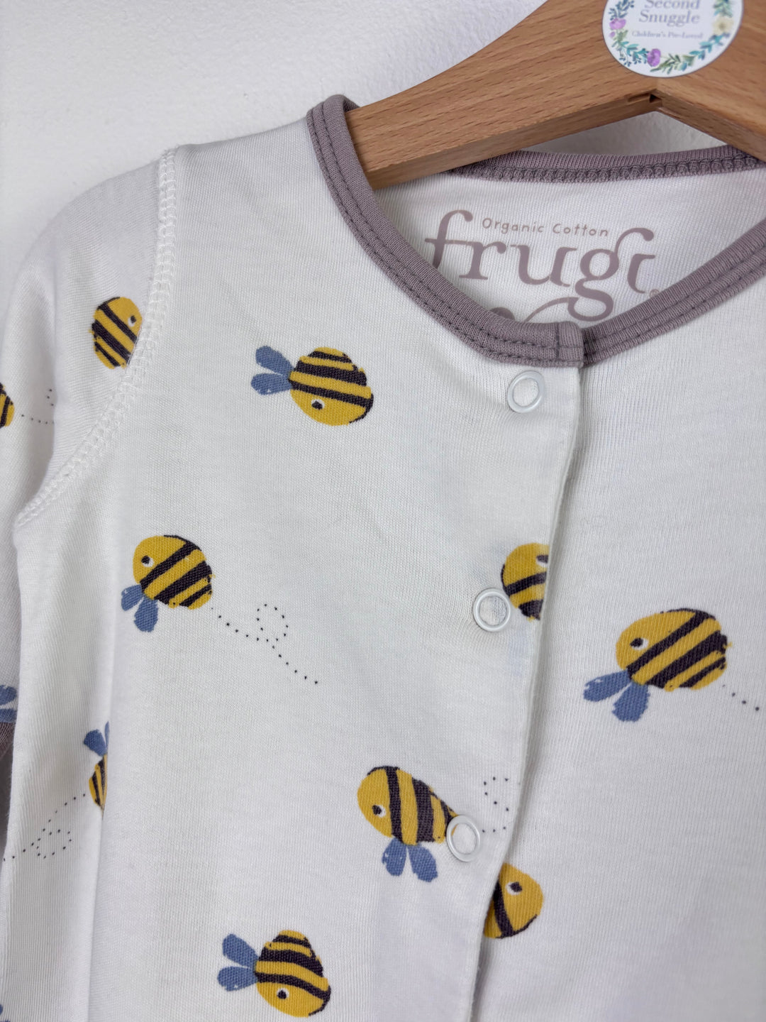 Frugi Organic Cotton Bee Sleepsuit and Bodysuit Set 0–3 Months-Sets-Second Snuggle Preloved