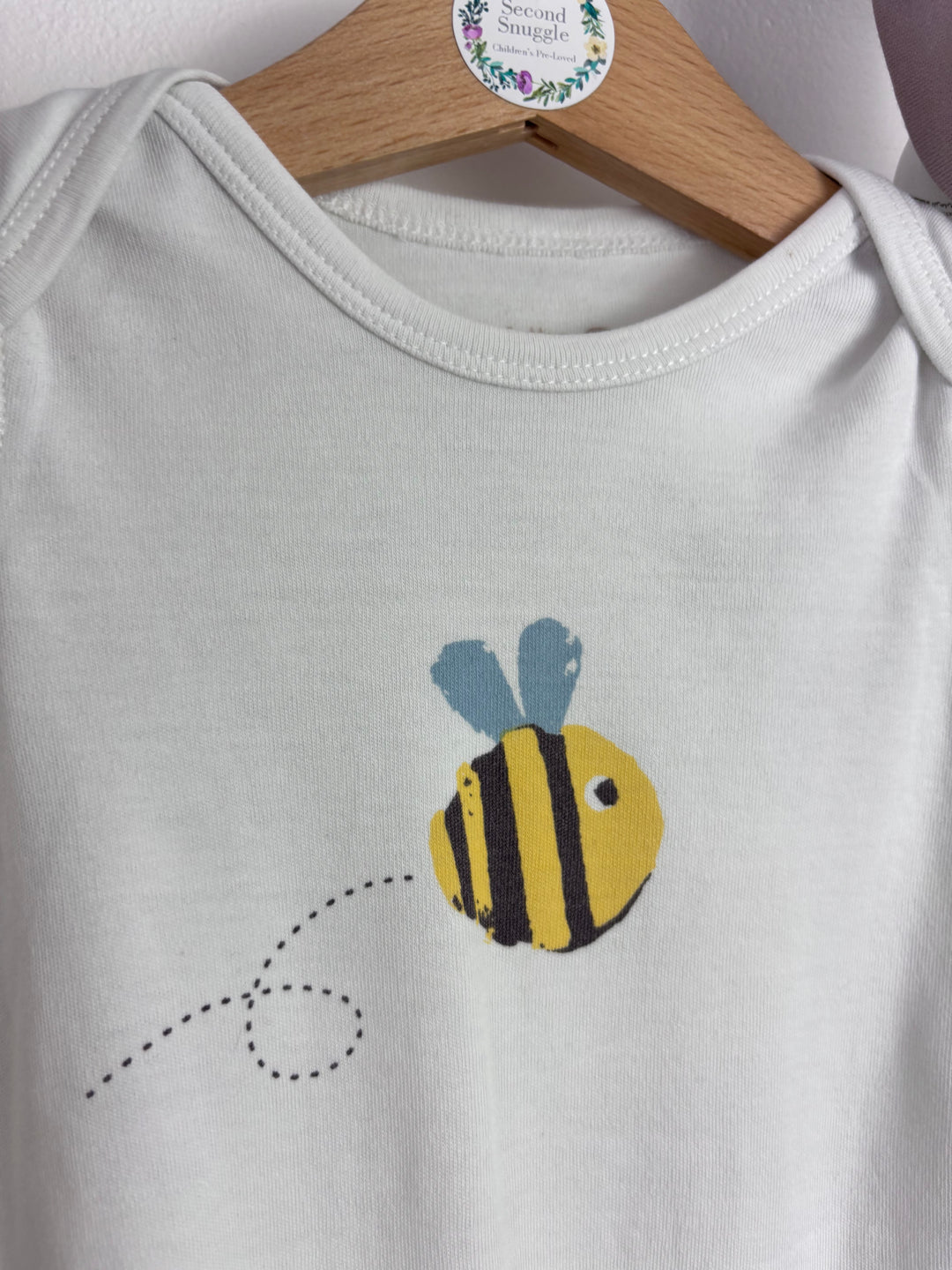 Frugi Organic Cotton Bee Sleepsuit and Bodysuit Set 0–3 Months-Sets-Second Snuggle Preloved