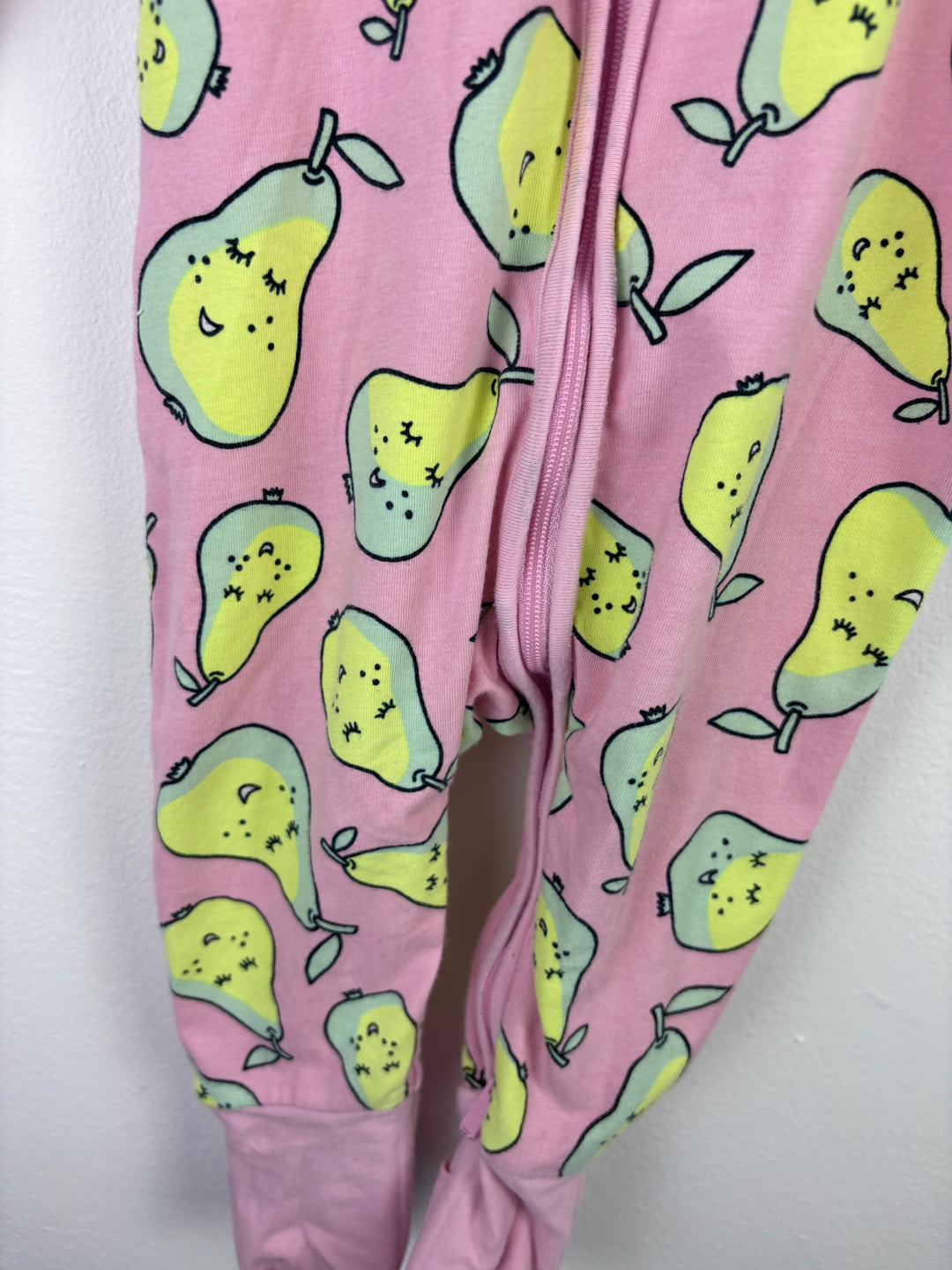 Bonds Pink Pear Print Zip Wondersuit 3–6 Months-Sleepsuits-Second Snuggle Preloved