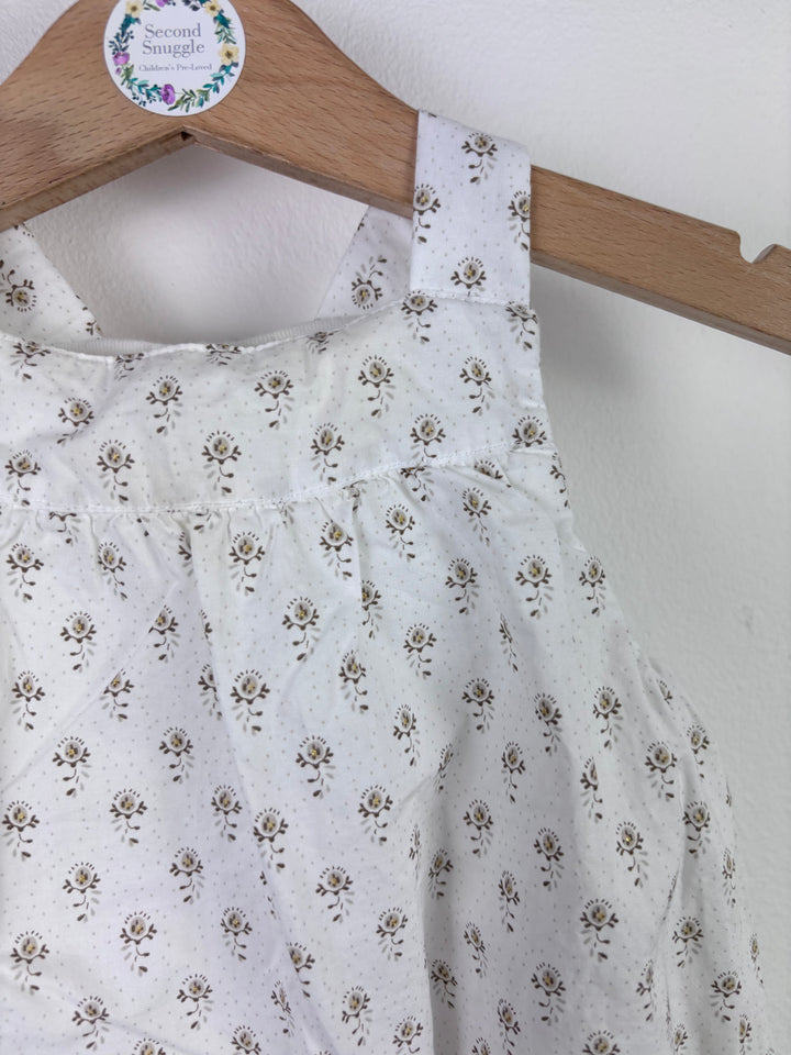 Petit Bateau White Floral Sleeveless Romper 3 Months-Rompers-Second Snuggle Preloved