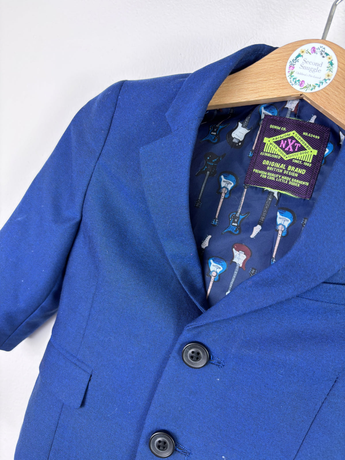 Next Grey Waistcoat, Blue Jacket and Shirt Set 6–9 Months-Suits-Second Snuggle Preloved