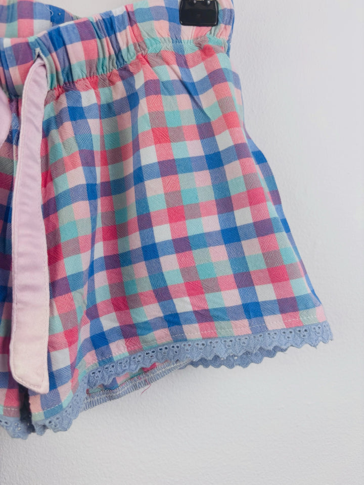 M&S Pastel Check Top and Shorts Set 4-5 Years-Sets-Second Snuggle Preloved