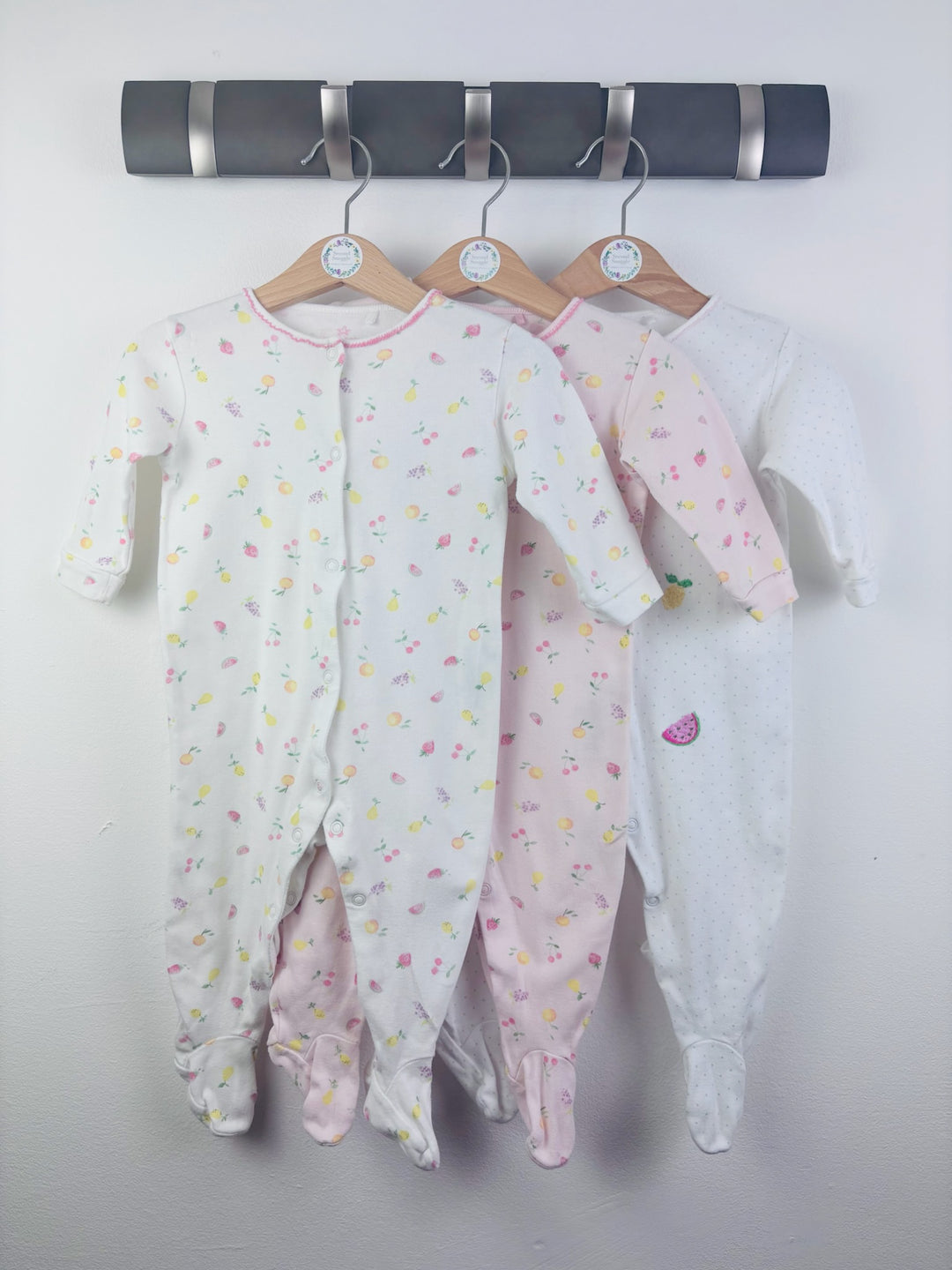 Next 3 Pack Fruit Sleepsuits 6-9 Months-Sleepsuits-Second Snuggle Preloved
