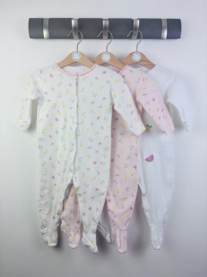Next 3 Pack Fruit Sleepsuits 6-9 Months-Sleepsuits-Second Snuggle Preloved