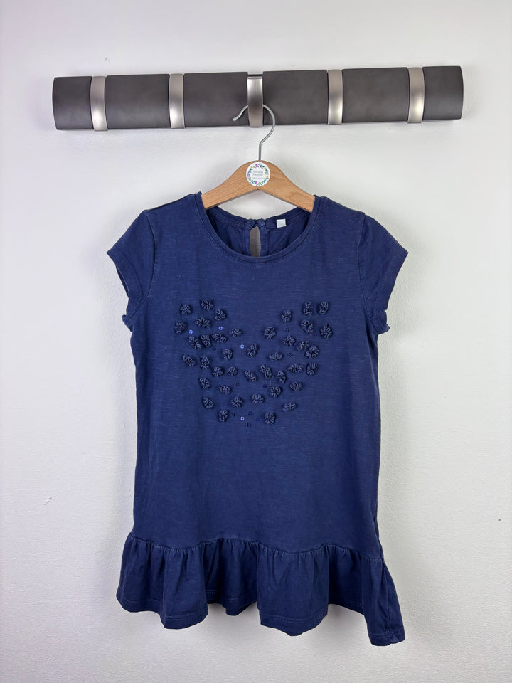 M&S Navy Heart Detail Peplum Top 6–7 Years-Tops-Second Snuggle Preloved