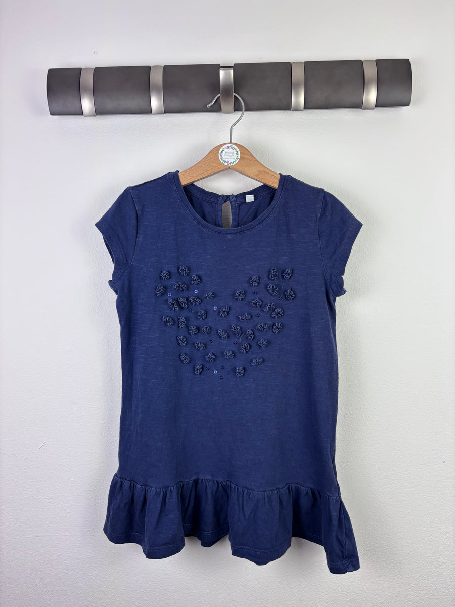 M&S Navy Heart Detail Peplum Top 6–7 Years-Tops-Second Snuggle Preloved