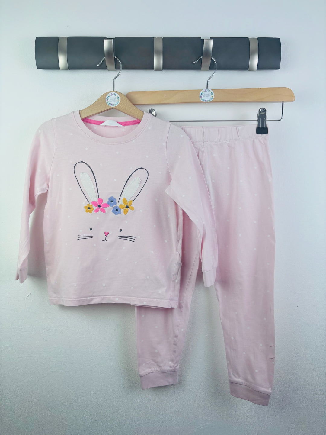 M&S Pink Bunny Pyjamas 3-4 Years-Night Wear-Second Snuggle Preloved