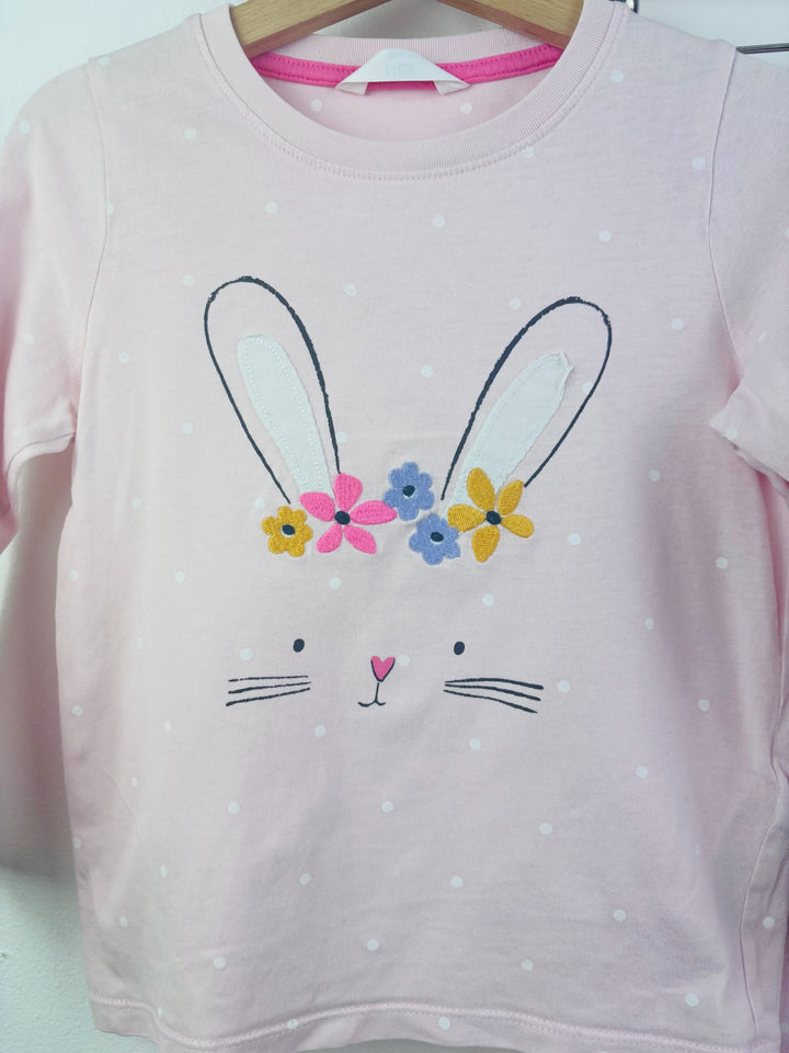 M&S Pink Bunny Pyjamas 3-4 Years-Night Wear-Second Snuggle Preloved