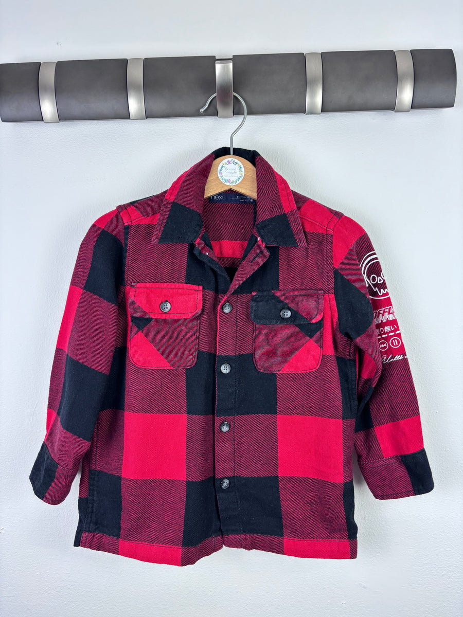 Next Red and Black Check Long Sleeve Shirt 3 Years-Shirts-Second Snuggle Preloved