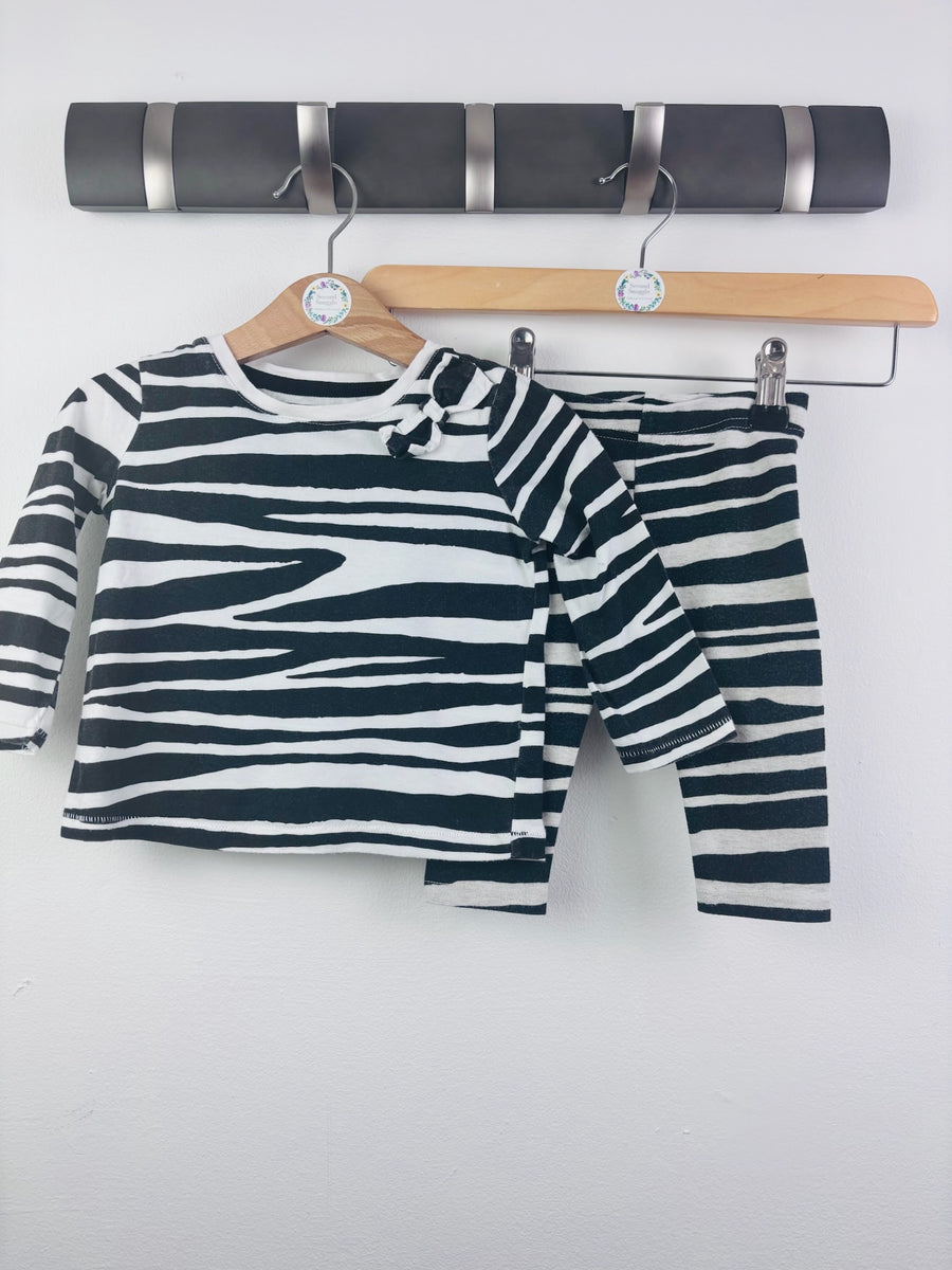 Next Black and White Zebra Baby Outfit Set 6-9 Months-Sets-Second Snuggle Preloved