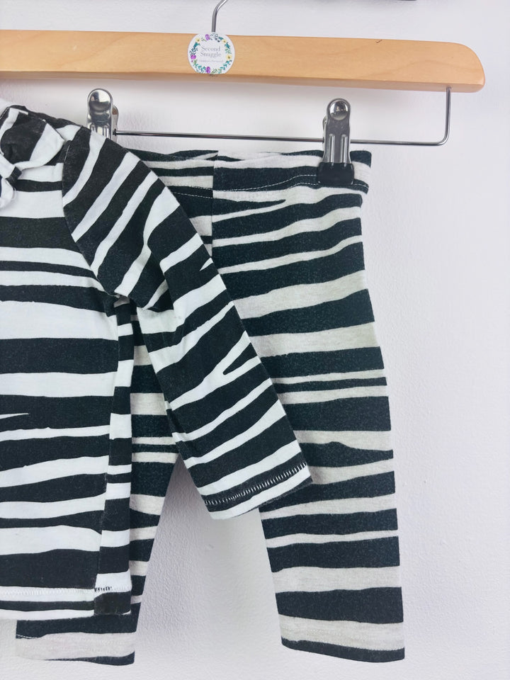 Next Black and White Zebra Baby Outfit Set 6-9 Months-Sets-Second Snuggle Preloved