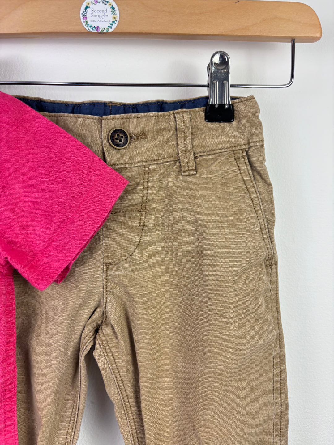 Next Pink Shirt and Beige Chinos Outfit Set 2–3 Years-Sets-Second Snuggle Preloved