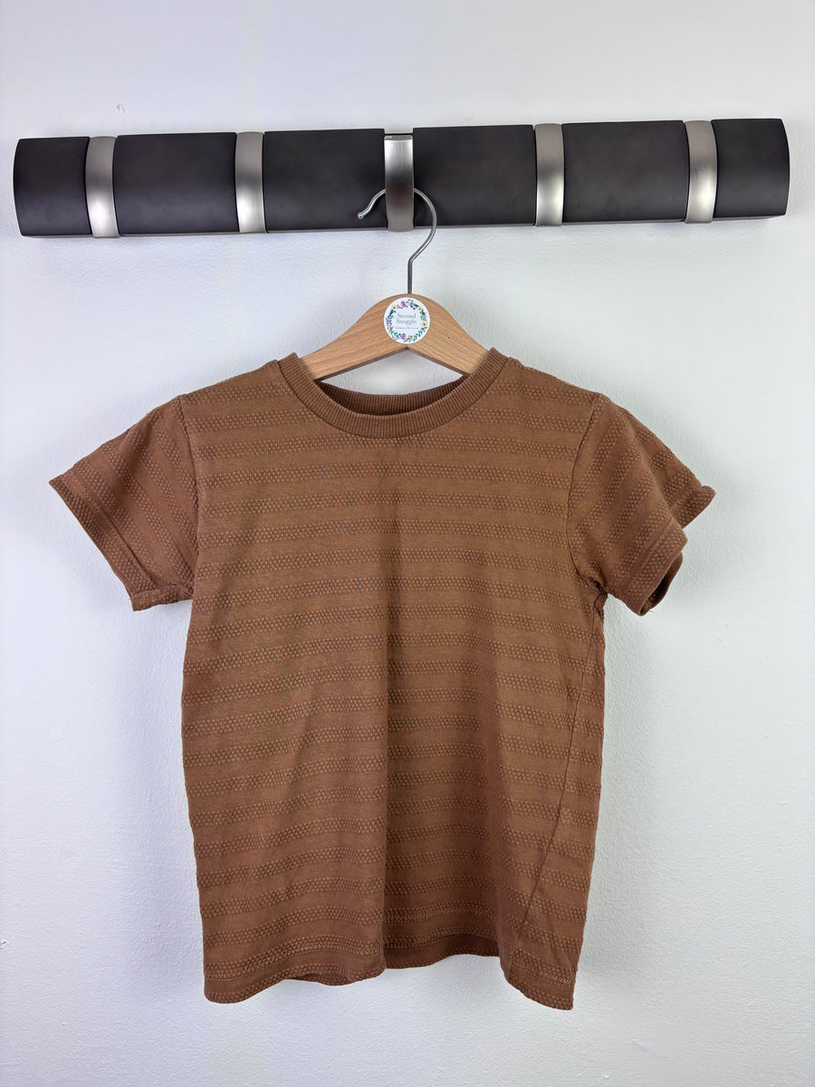 Next Brown Textured Short Sleeve Top 2–3 Years-Tops-Second Snuggle Preloved