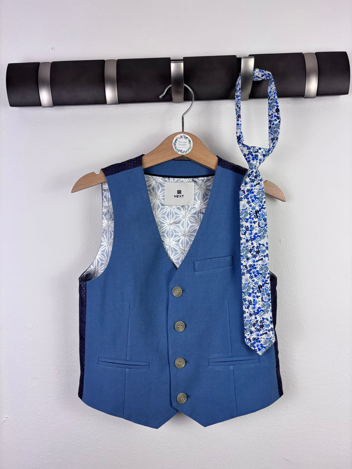 Next Blue Formal Waistcoat and Tie Set 4 Years-Suits-Second Snuggle Preloved