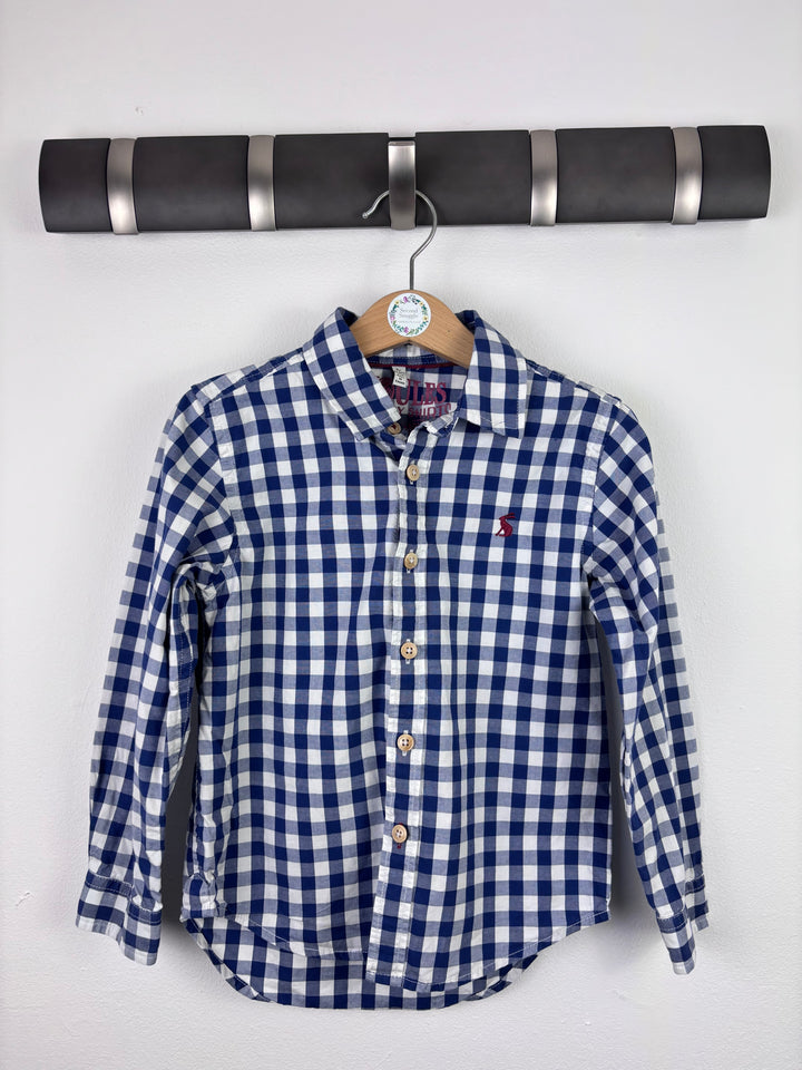 Joules Blue and White Gingham Long Sleeve Shirt 5 Years-Shirts-Second Snuggle Preloved