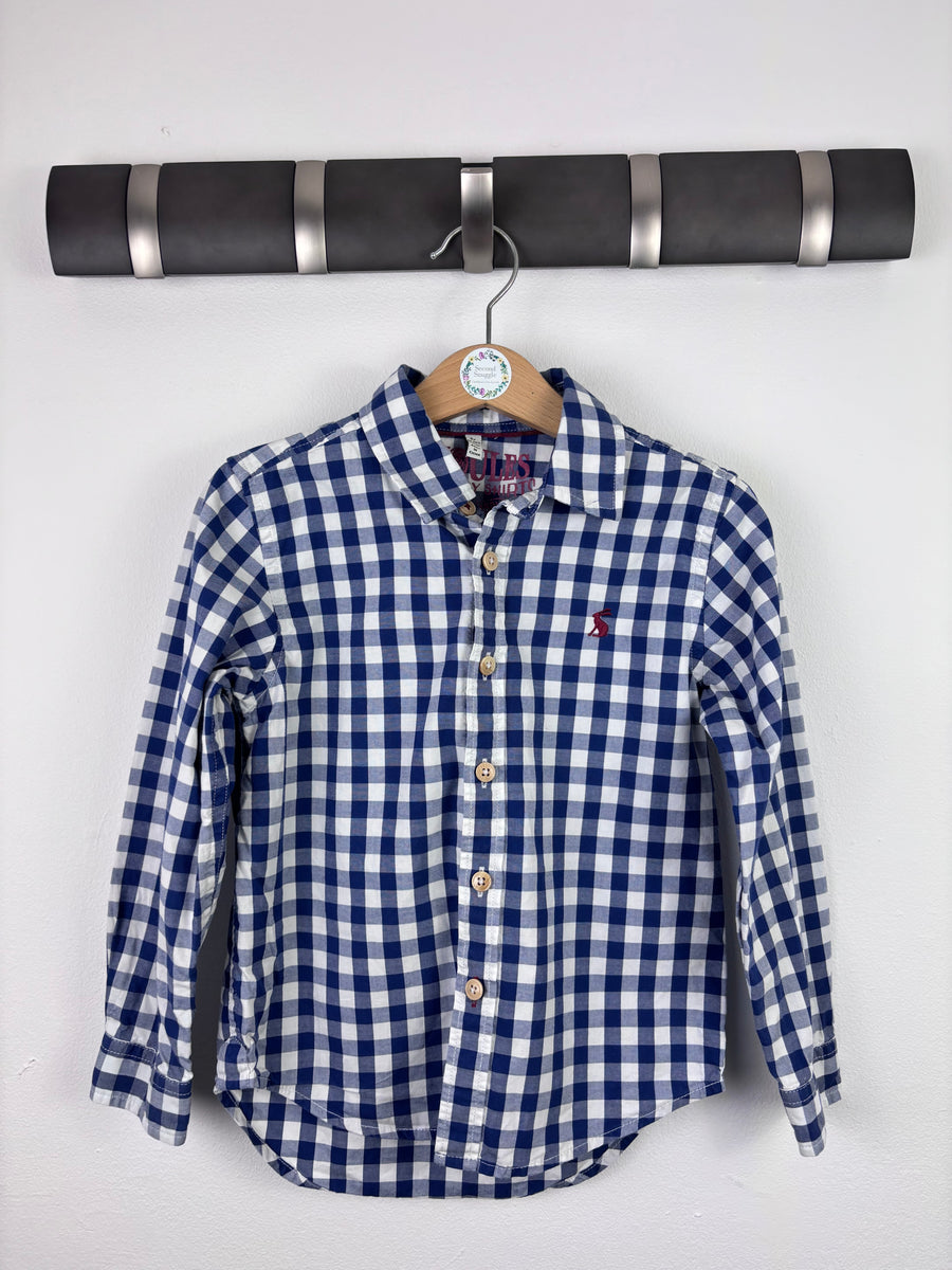Joules Blue and White Gingham Long Sleeve Shirt 5 Years-Shirts-Second Snuggle Preloved