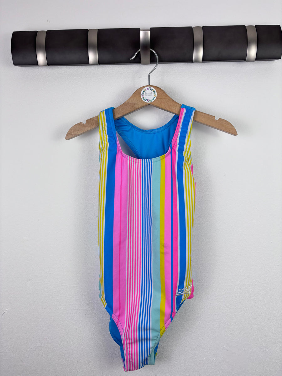 Zoggs Rainbow Stripe Swimsuit 4 Years-Swimming-Second Snuggle Preloved