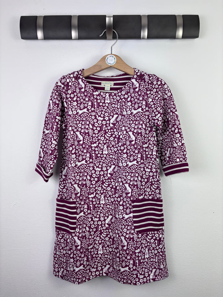 JoJo Maman Bébé Burgundy Woodland Print Dress 4–5 Years-Dresses-Second Snuggle Preloved