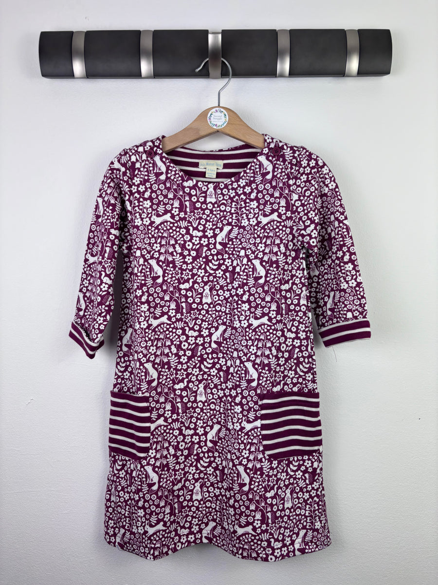 JoJo Maman Bébé Burgundy Woodland Print Dress 4–5 Years-Dresses-Second Snuggle Preloved