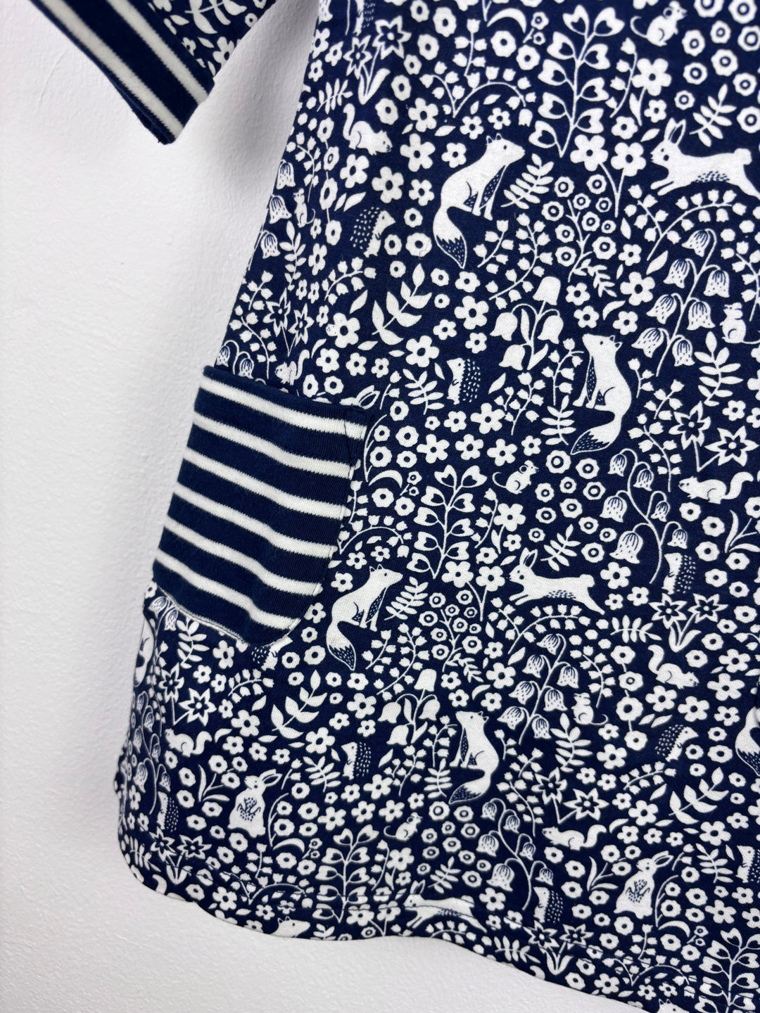 JoJo Maman Bébé Navy Woodland Print Dress 5-6 Years-Dresses-Second Snuggle Preloved