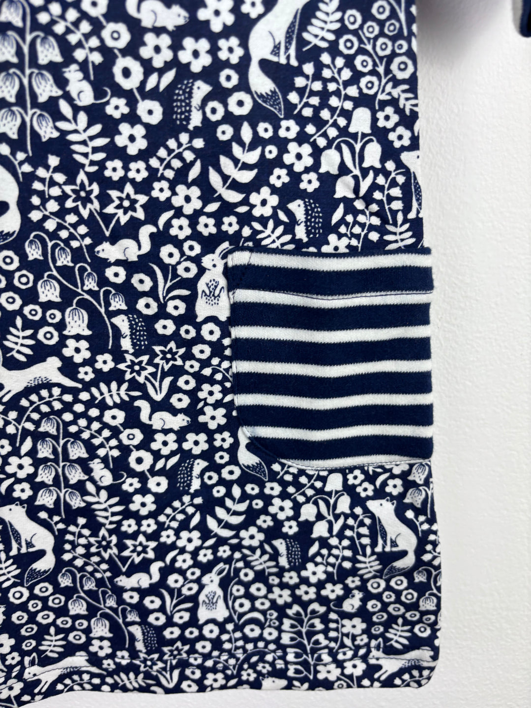 JoJo Maman Bébé Navy Woodland Print Dress 5-6 Years-Dresses-Second Snuggle Preloved
