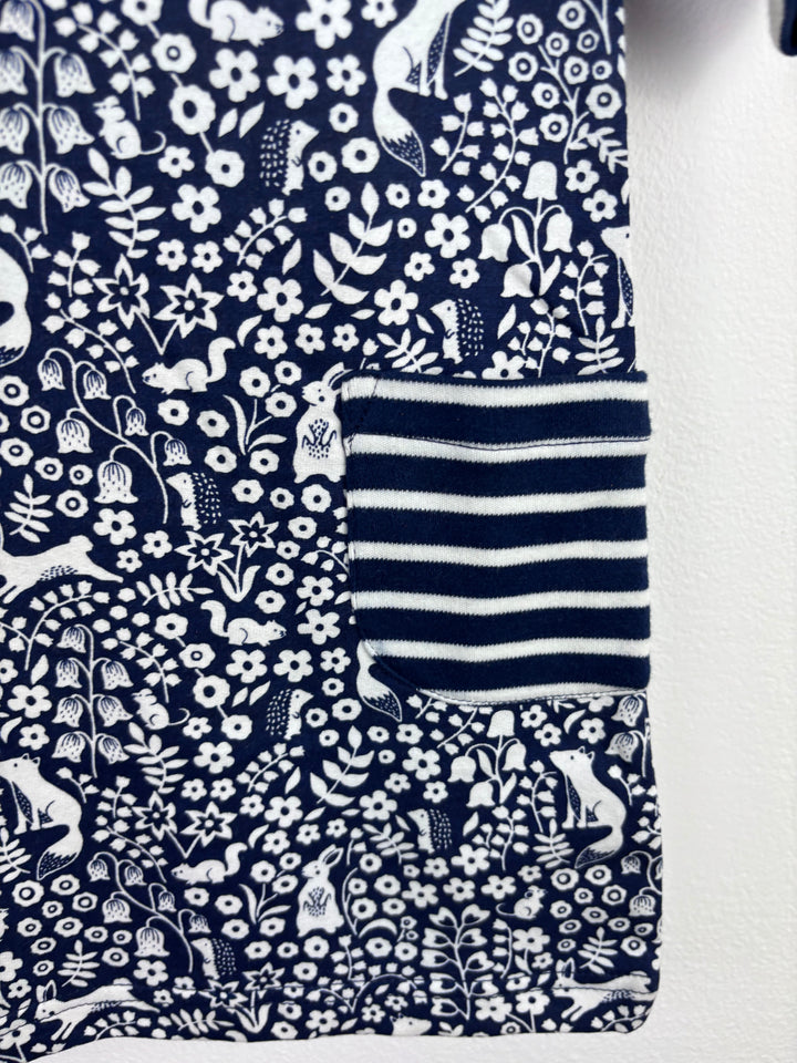 JoJo Maman Bébé Navy Woodland Print Dress 5-6 Years-Dresses-Second Snuggle Preloved